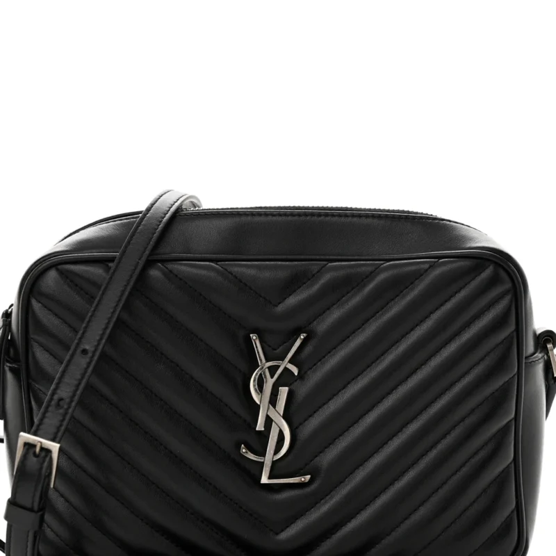 SAINT LAURENT MEDIUM LOU CAMERA BAG BLACK MONOGRAM CALFSKIN MATELASSE LEATHER SILVER HARDWARE - Image 8