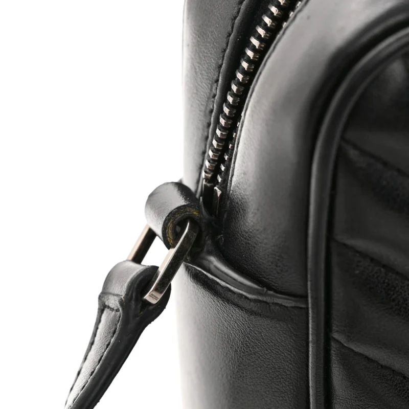 SAINT LAURENT MEDIUM LOU CAMERA BAG BLACK MONOGRAM CALFSKIN MATELASSE LEATHER SILVER HARDWARE - Image 9