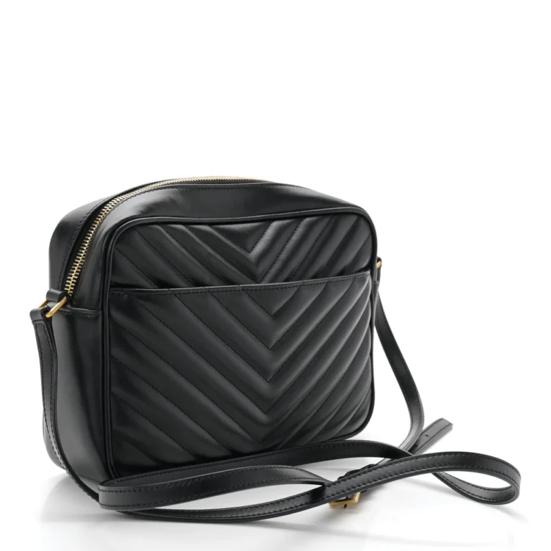 SAINT LAURENT MEDIUM LOU CAMERA BAG BLACK MONOGRAM CALFSKIN MATELASSE LEATHER GOLD HARDWARE - Image 3