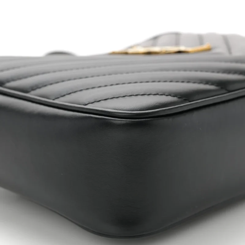 SAINT LAURENT MEDIUM LOU CAMERA BAG BLACK MONOGRAM CALFSKIN MATELASSE LEATHER GOLD HARDWARE - Image 4
