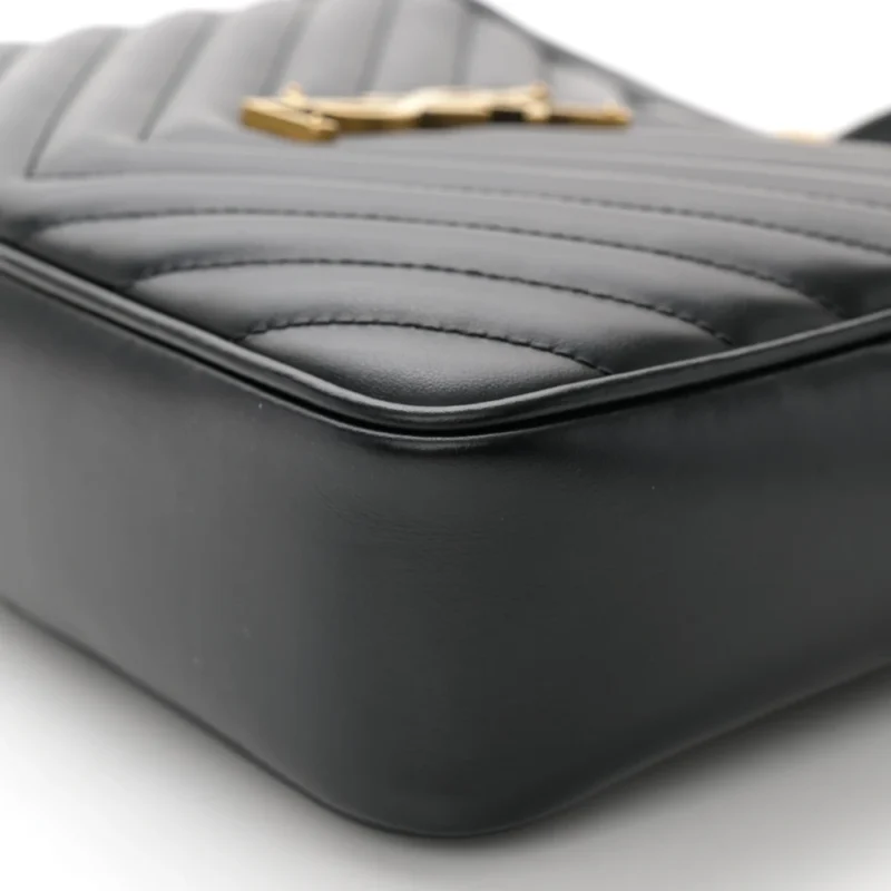 SAINT LAURENT MEDIUM LOU CAMERA BAG BLACK MONOGRAM CALFSKIN MATELASSE LEATHER GOLD HARDWARE - Image 5