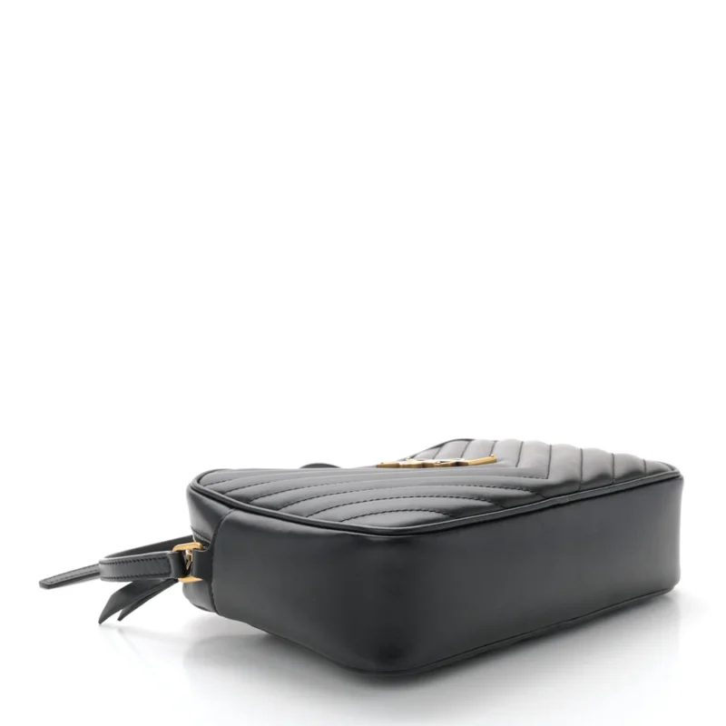 SAINT LAURENT MEDIUM LOU CAMERA BAG BLACK MONOGRAM CALFSKIN MATELASSE LEATHER GOLD HARDWARE - Image 6