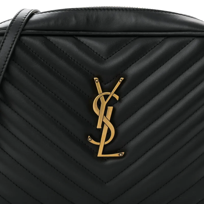 SAINT LAURENT MEDIUM LOU CAMERA BAG BLACK MONOGRAM CALFSKIN MATELASSE LEATHER GOLD HARDWARE - Image 8