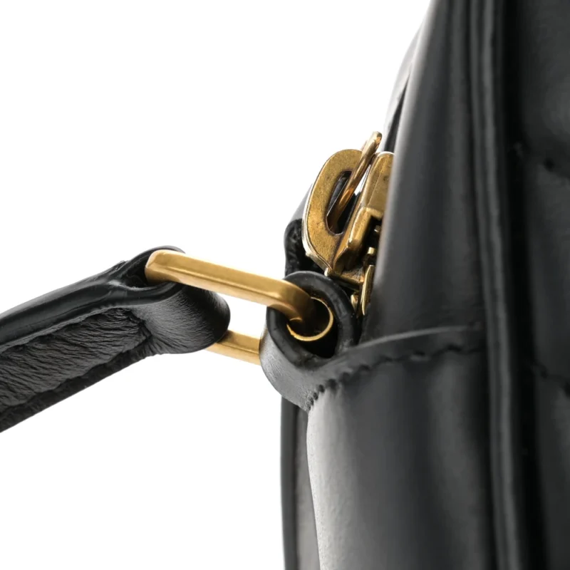 SAINT LAURENT MEDIUM LOU CAMERA BAG BLACK MONOGRAM CALFSKIN MATELASSE LEATHER GOLD HARDWARE - Image 9