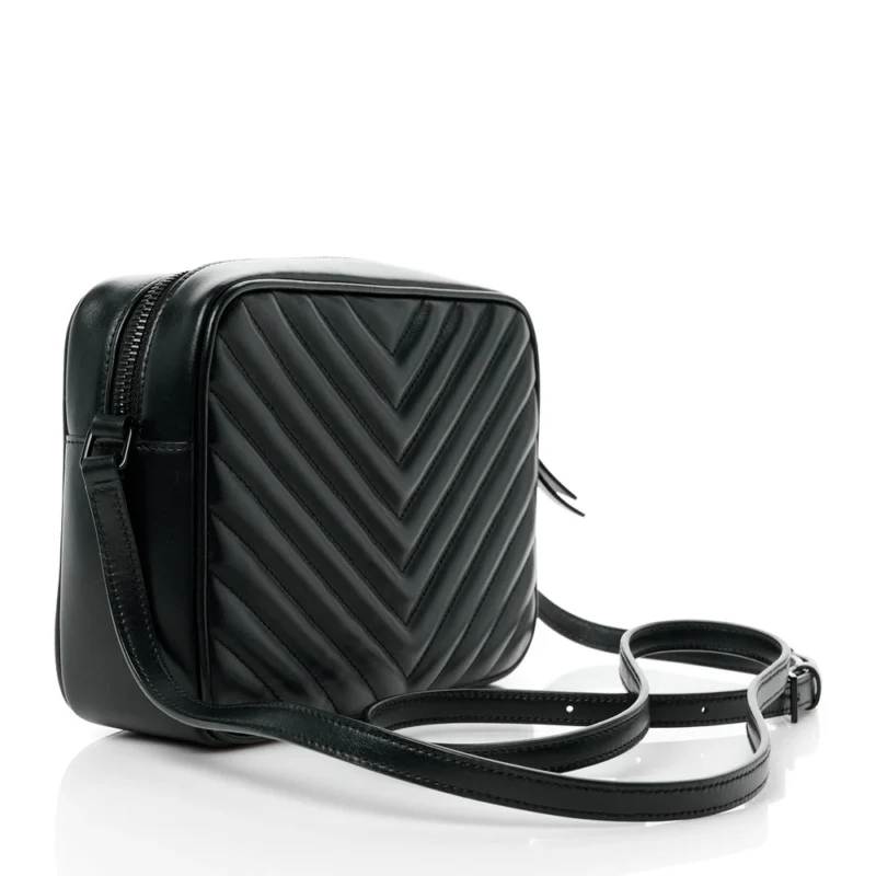 SAINT LAURENT MEDIUM LOU CAMERA BAG BLACK MONOGRAM CALFSKIN MATELASSE LEATHER BLACK HARDWARE - Image 3