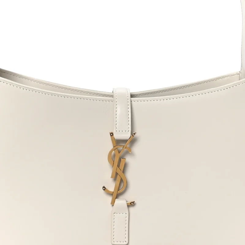SAINT LAURENT MEDIUM LE 5 ?? 7 HOBO CREMA SOFT SMOOTH CALFSKIN LEATHER GOLD HARDWARE - Image 8