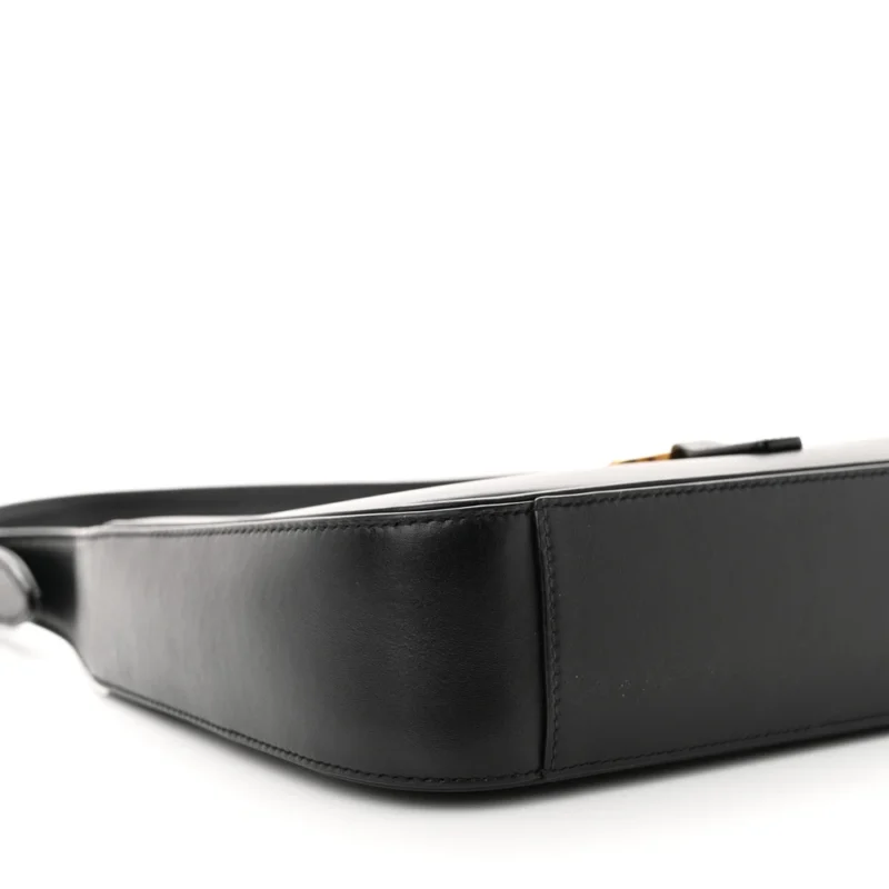 SAINT LAURENT MEDIUM LE 5 ?? 7 HOBO BLACK SMOOTH CALFSKIN LEATHER GOLD HARDWARE - Image 4