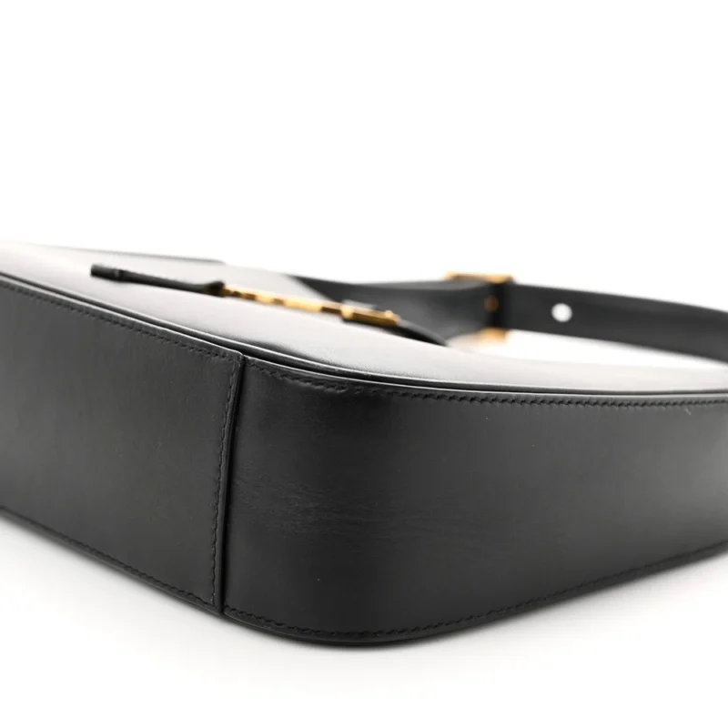 SAINT LAURENT MEDIUM LE 5 ?? 7 HOBO BLACK SMOOTH CALFSKIN LEATHER GOLD HARDWARE - Image 5
