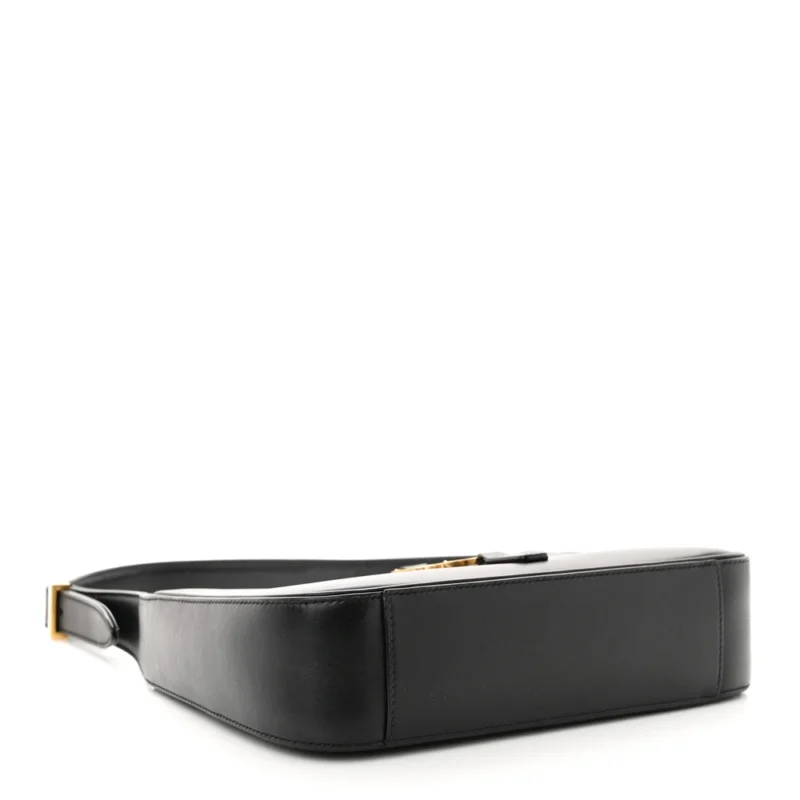 SAINT LAURENT MEDIUM LE 5 ?? 7 HOBO BLACK SMOOTH CALFSKIN LEATHER GOLD HARDWARE - Image 6