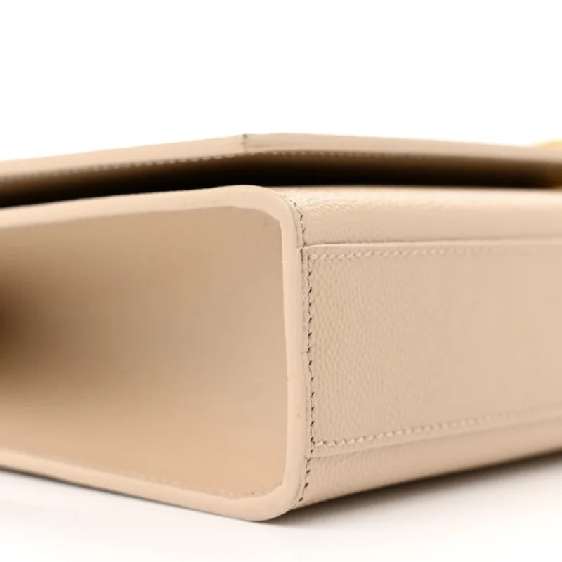 SAINT LAURENT MEDIUM KATE SATCHEL NUDE POWDER MONOGRAM GRAIN DE POUDRE LEATHER GOLD HARDWARE - Image 4