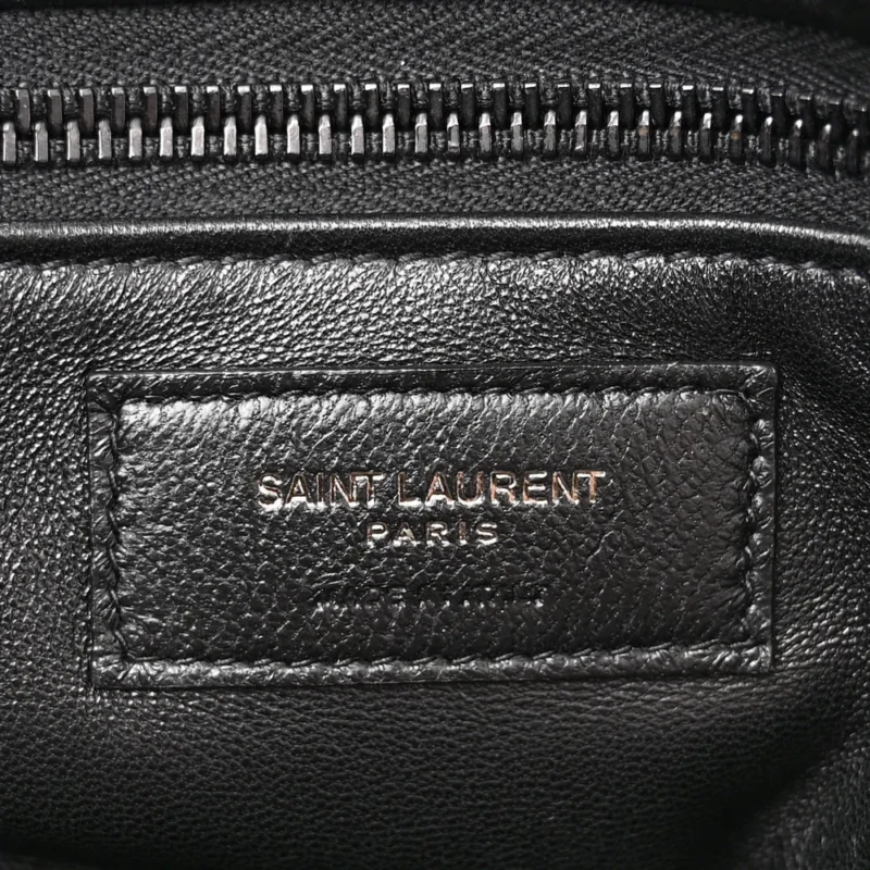 SAINT LAURENT LARGE TOTE BLACK WIDE PUFFER LAMBSKIN LEATHER - Image 2