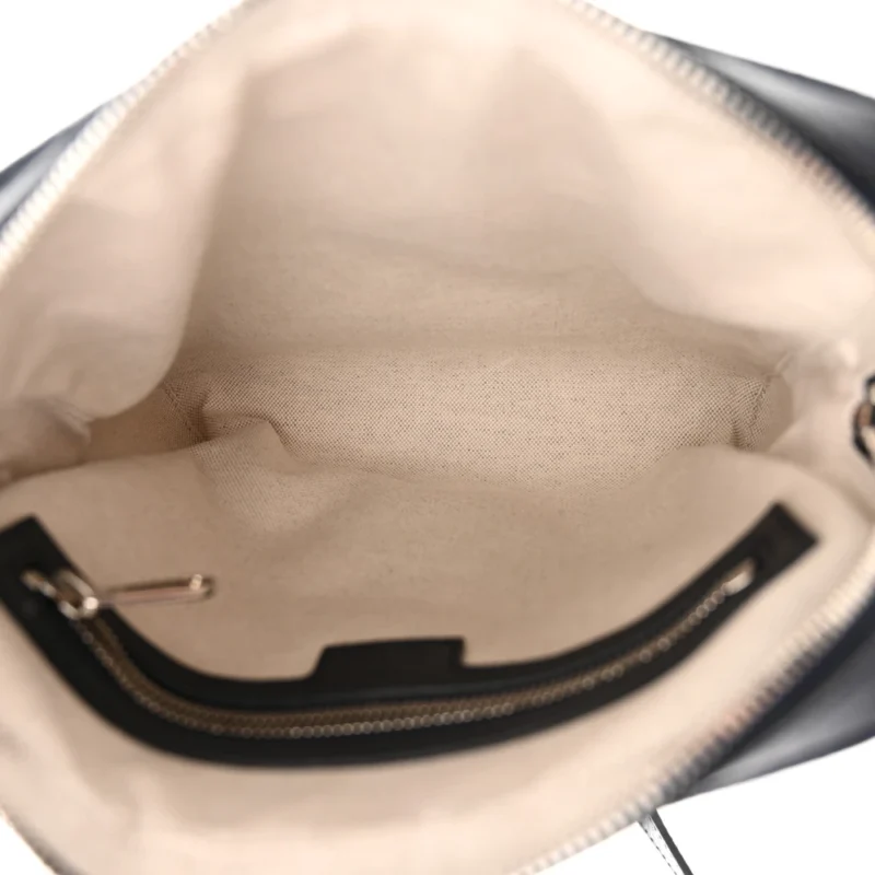 GUCCI SMALL WEB OPHIDIA MESSENGER BAG BEIGE/BLUE GG SUPREME MONOGRAM CANVAS & TEXTURED DOLLAR CALFSKIN LEATHER SILVER HARDWARE - Image 7
