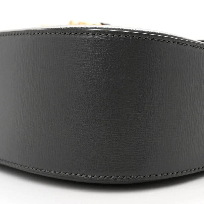 GUCCI SMALL WEB HORSEBIT 1955 SHOULDER BAG GRAPHITE GREY AZALEA CALFSKIN LEATHER GOLD HARDWARE - Image 4