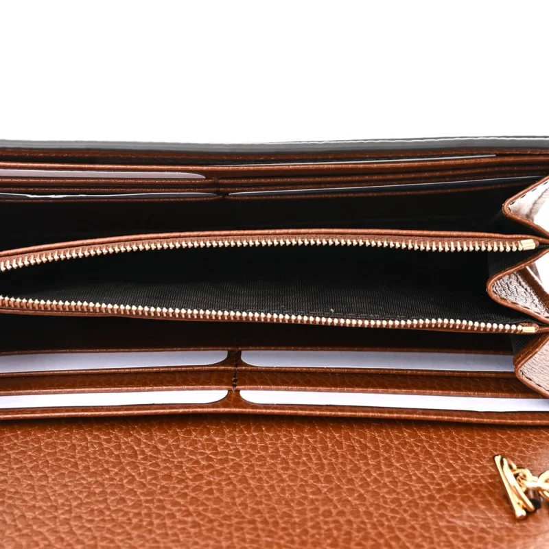 GUCCI SMALL JACKIE 1961 CHAIN WALLET BLUE TEA CALFSKIN LEATHER & GG MONOGRAM NEW DENIM GOLD HARDWARE - Image 7