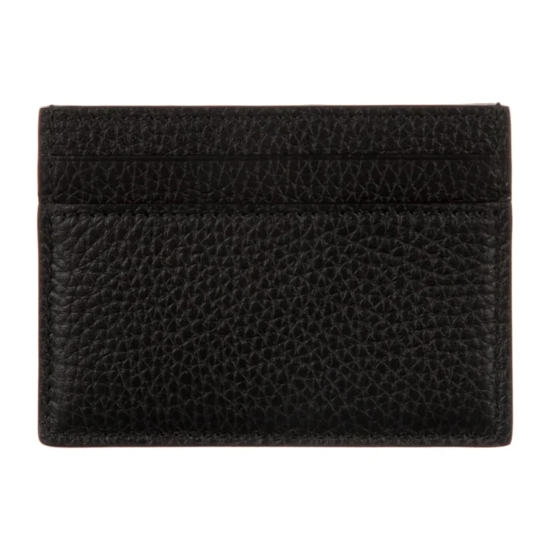 GUCCI SMALL CARD HOLDER BLACK VITELLO DAINO LEATHER SILVER HARDWARE - Image 2