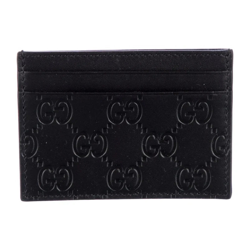 GUCCI SMALL CARD HOLDER BLACK GG SIGNATURE LEATHER - Image 2