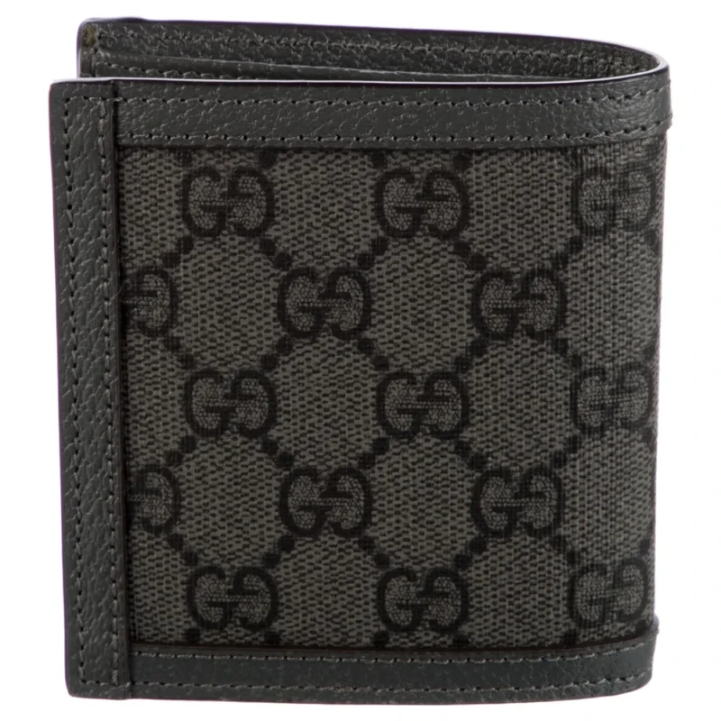 GUCCI SMALL BIFOLD WALLET GREY GG SUPREME CANVAS SILVER HARDWARE - Image 2