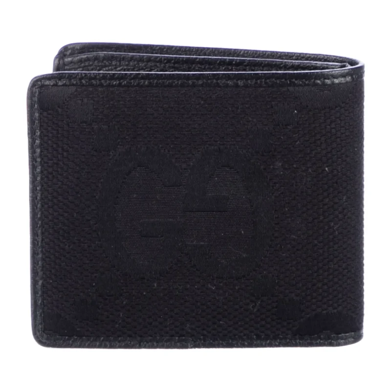 GUCCI SMALL BIFOLD WALLET BLACK CALFSKIN PRINTED LEATHER - Image 2