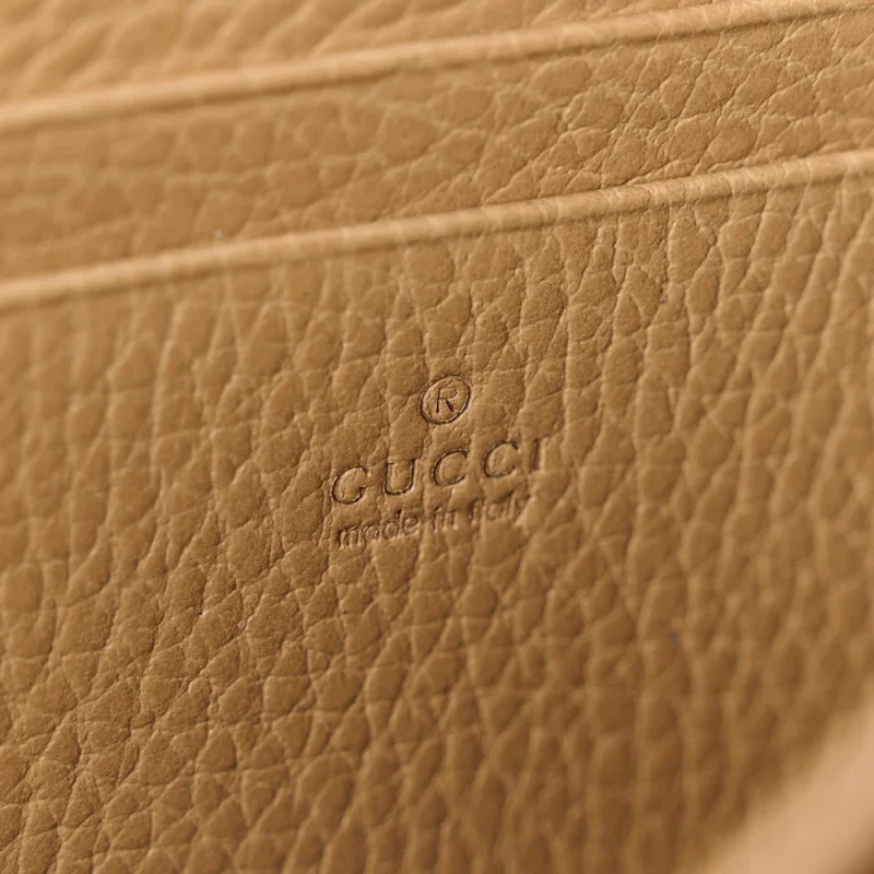 GUCCI MINI CRYSTAL DIONYSUS CHAIN WALLET NATURAL TAN / BLACK DIAMOND & DOLLAR CALFSKIN LEATHER SILVER HARDWARE - Image 2