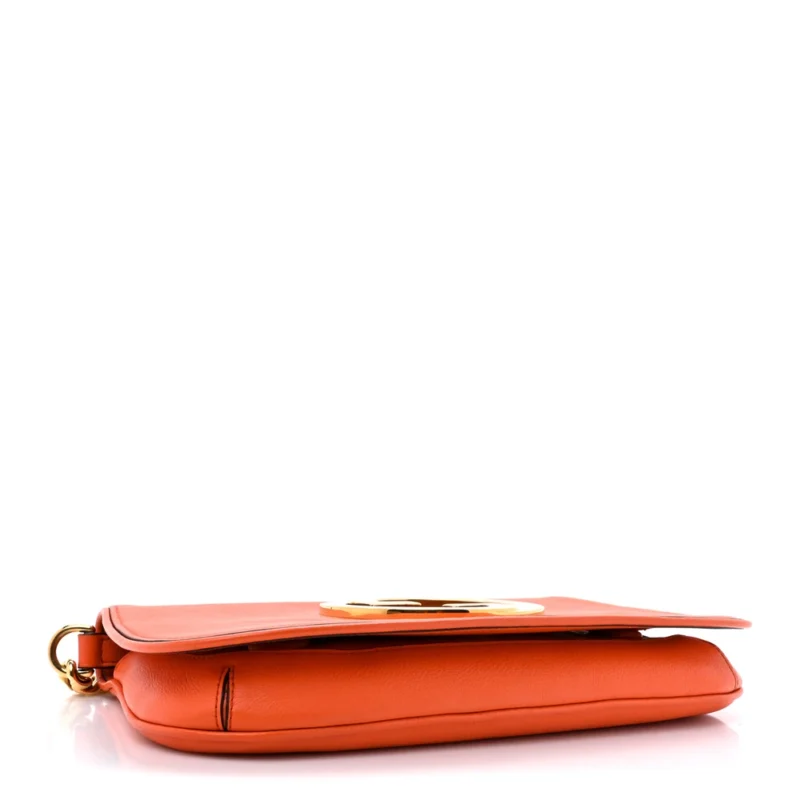 GUCCI MEDIUM BLONDIE CHAIN SHOULDER FLAP BAG DEEP ORANGE ROXY CALFSKIN LEATHER GOLD HARDWARE - Image 6