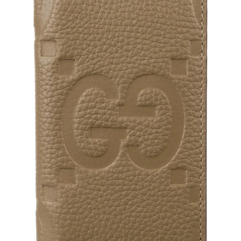 GUCCI MEDIUM BIFOLD WALLET BROWN JUMBO GG PRINTED CALFSKIN LEATHER