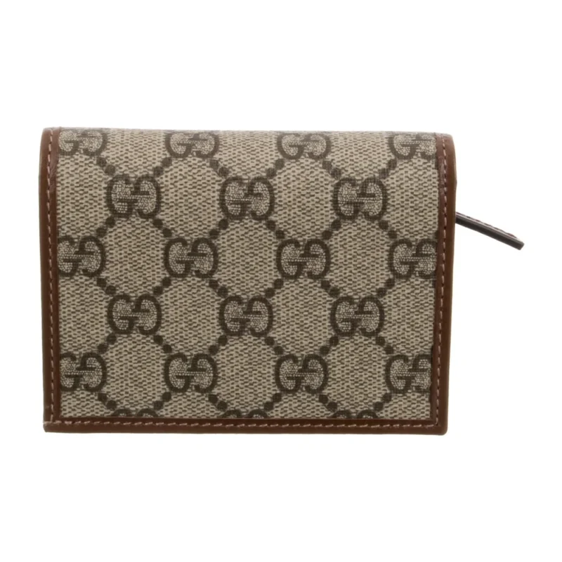 GUCCI LARGE WALLET NEUTRALS GG SUPREME CANVAS GOLD HARDWARE - Image 2