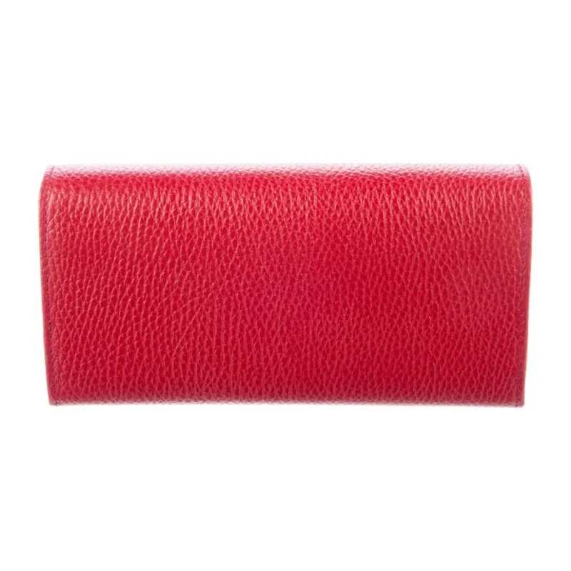 GUCCI LARGE INTERLOCKING G LOGO CONTINENTAL WALLET RED CALFSKIN LEATHER GOLD HARDWARE - Image 2