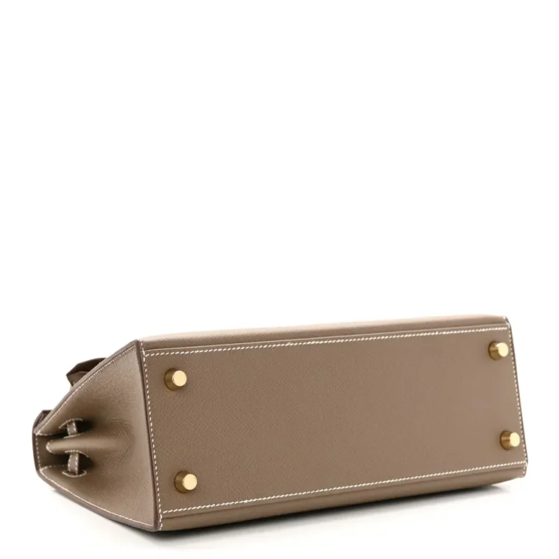HERM??S KELLY SELLIER 25 ETOUPE EPSOM LEATHER GOLD HARDWARE - Image 6