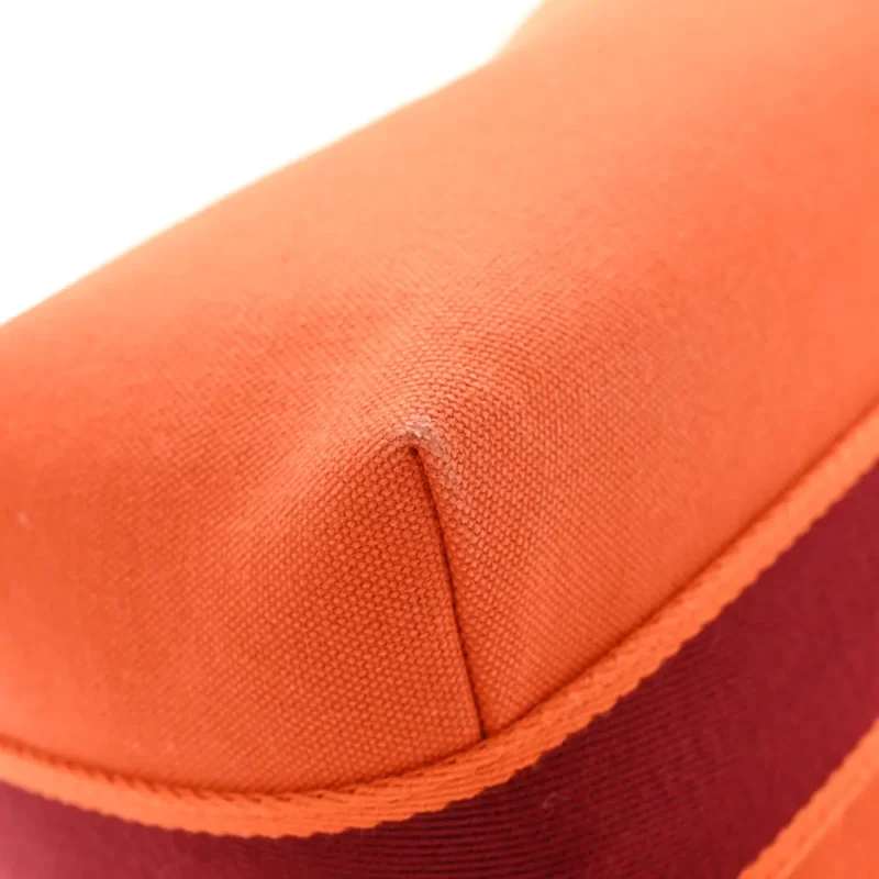 HERM??S BRIDE-??-BRAC POUCH SMALL ORANGE/BURGUNDY CANVAS - Image 4