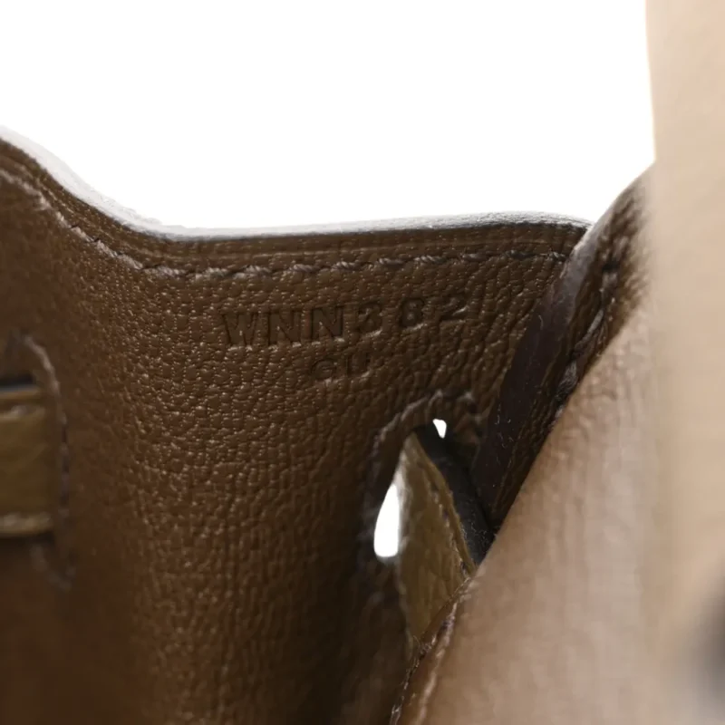 HERM??S BIRKIN 25 TOUNDRA TOGO LEATHER PALLADIUM HARDWARE - Image 8