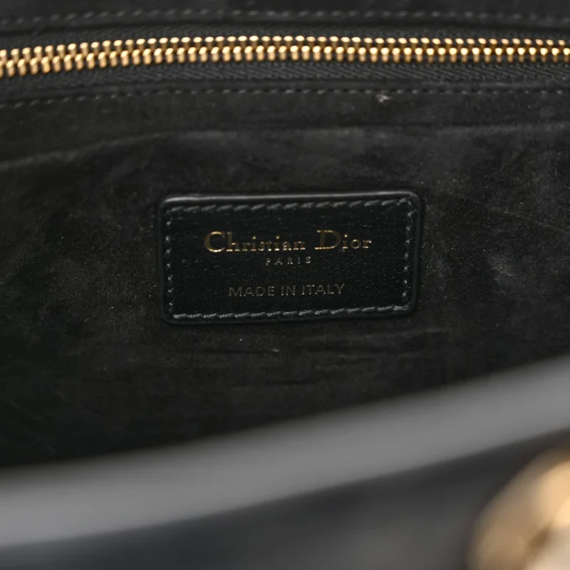 DIOR SMALL THE LADY 95.22 BLACK CALFSKIN CANNAGE DARK SILVER HARDWARE - Image 2
