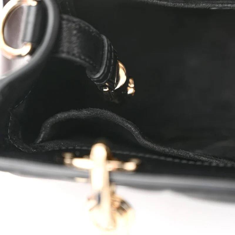 DIOR SMALL THE LADY 95.22 BLACK CALFSKIN CANNAGE DARK SILVER HARDWARE - Image 9