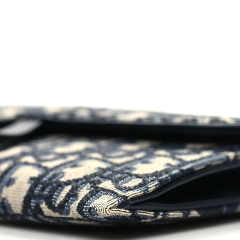 DIOR SMALL SADDLE LONG WALLET WITH CHAIN BLUE OBLIQUE CANVAS BRASS HARDWARE - Image 5