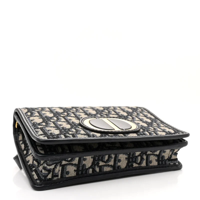 DIOR SMALL MONTAIGNE 30 2-IN-1 POUCH BLUE OBLIQUE CANVAS GOLD HARDWARE - Image 6