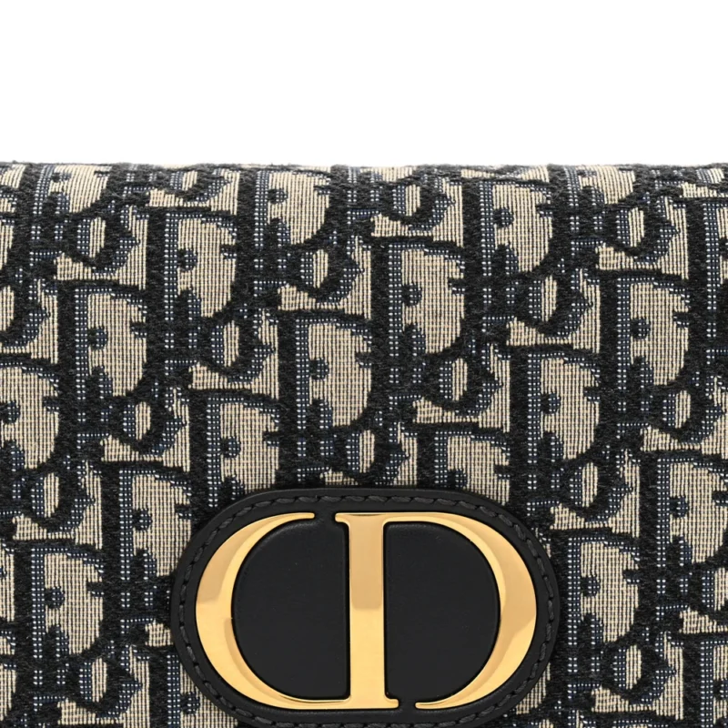 DIOR SMALL MONTAIGNE 30 2-IN-1 POUCH BLUE OBLIQUE CANVAS GOLD HARDWARE - Image 8