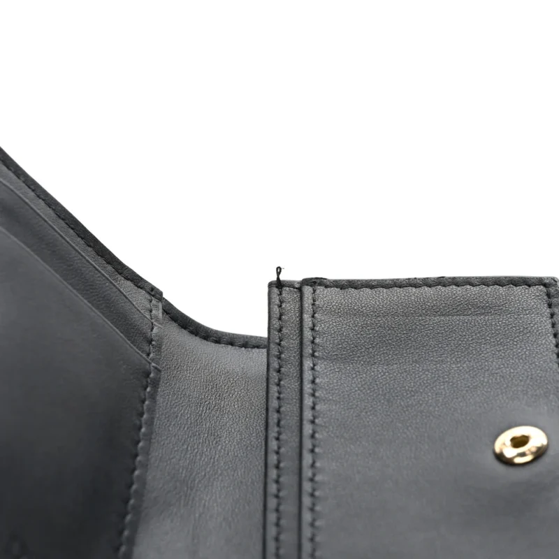 DIOR SMALL LADY DIOR FLAP CARD HOLDER BLACK CANNAGE LAMBSKIN LEATHER GOLD HARDWARE - Image 6