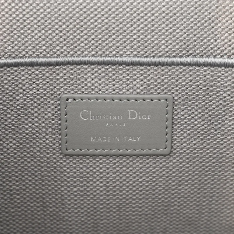 DIOR SMALL DIORTRAVEL VANITY CASE GREY CANNAGE EMBROIDERED CANVAS SILVER HARDWARE - Image 2