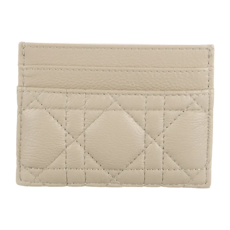 DIOR SMALL CARO FREESIA CARD HOLDER NEUTRALS CALFSKIN LEATHER GOLD HARDWARE - Image 2