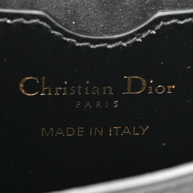 DIOR SMALL BOBBY FLAP BAG BLACK BOX CALFSKIN LEATHER GOLD HARDWARE - Image 2