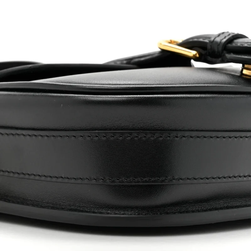 DIOR SMALL BOBBY FLAP BAG BLACK BOX CALFSKIN LEATHER GOLD HARDWARE - Image 4