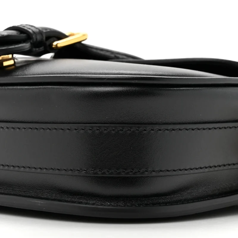 DIOR SMALL BOBBY FLAP BAG BLACK BOX CALFSKIN LEATHER GOLD HARDWARE - Image 5