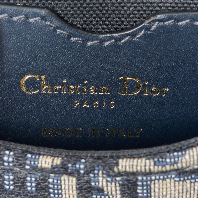 DIOR SMALL BOBBY BAG BLUE OBLIQUE CANVAS GOLD HARDWARE - Image 2