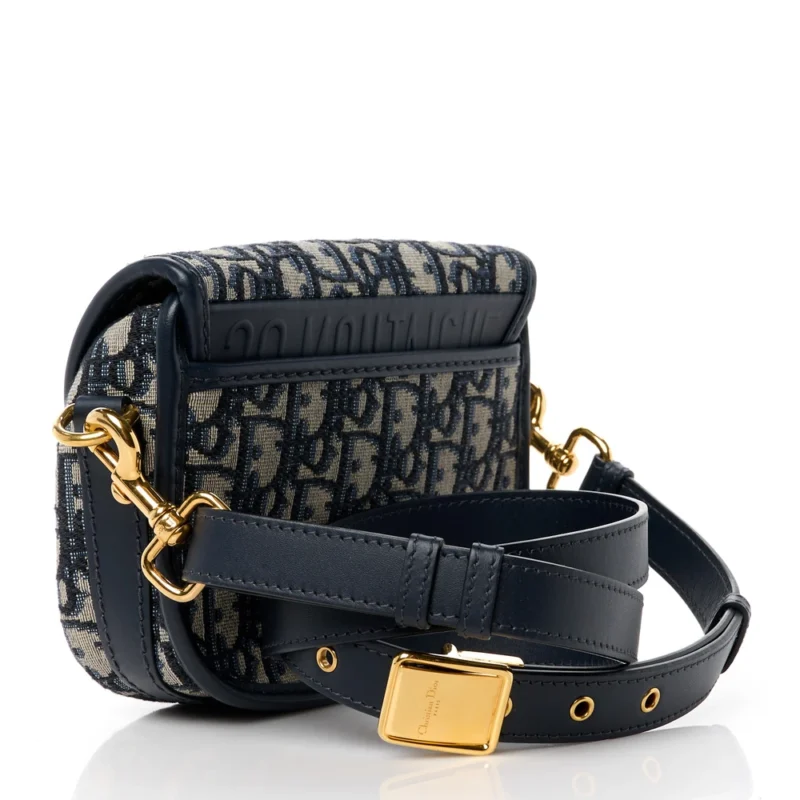 DIOR SMALL BOBBY BAG BLUE OBLIQUE CANVAS GOLD HARDWARE - Image 3