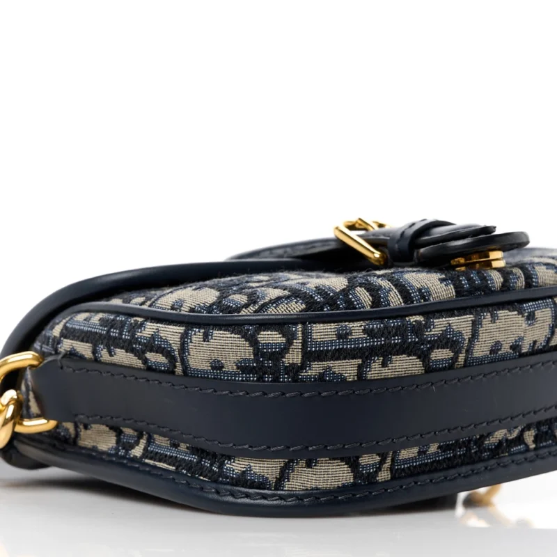 DIOR SMALL BOBBY BAG BLUE OBLIQUE CANVAS GOLD HARDWARE - Image 4