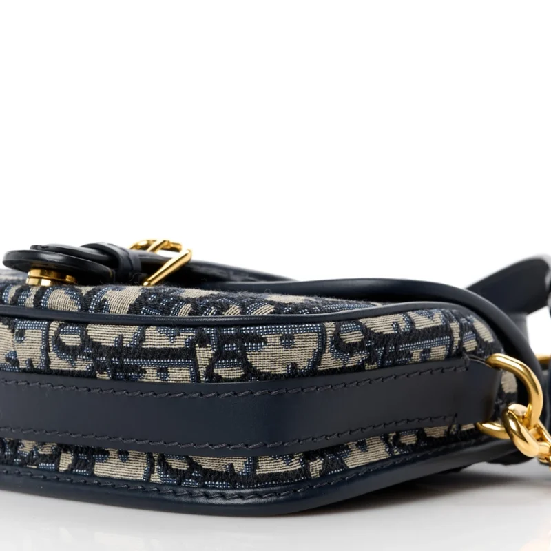 DIOR SMALL BOBBY BAG BLUE OBLIQUE CANVAS GOLD HARDWARE - Image 5