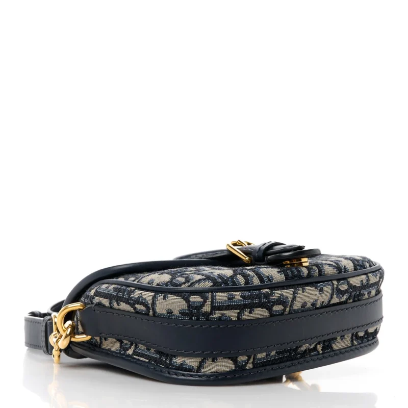 DIOR SMALL BOBBY BAG BLUE OBLIQUE CANVAS GOLD HARDWARE - Image 6