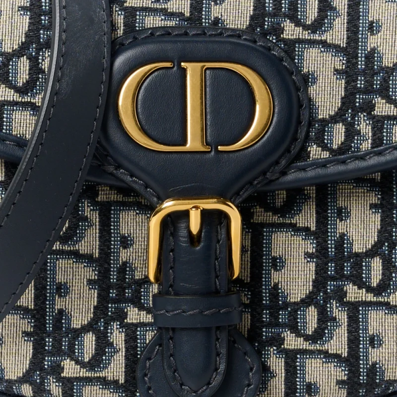 DIOR SMALL BOBBY BAG BLUE OBLIQUE CANVAS GOLD HARDWARE - Image 8