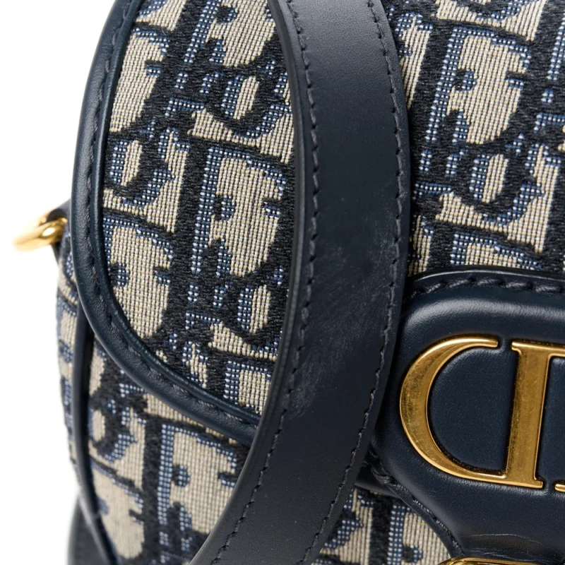 DIOR SMALL BOBBY BAG BLUE OBLIQUE CANVAS GOLD HARDWARE - Image 9