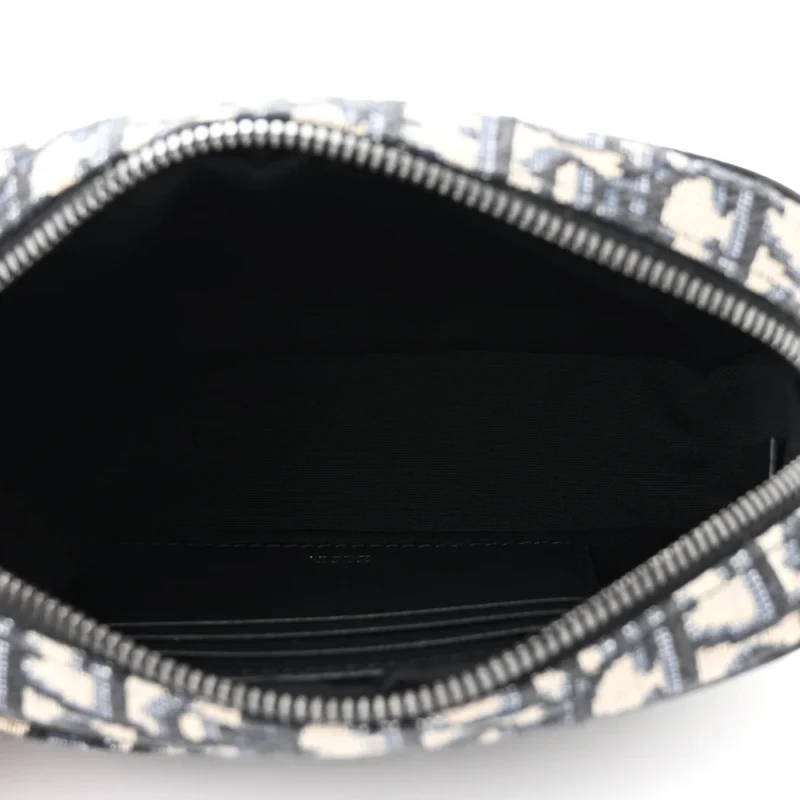DIOR MINI SAFARI MESSENGER NAVY BLUE OBLIQUE CANVAS SILVER HARDWARE - Image 7