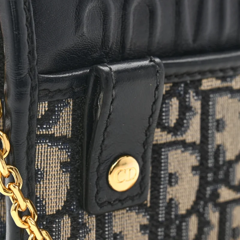 DIOR MONTAIGNE 30 2-IN-1 POUCH BLUE DIOR OBLIQUE CANVAS GOLD HARDWARE - Image 9